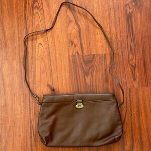 Vintage 90s Etienne Aigner Brown Leather Shoulder Bag